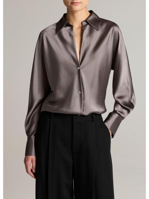 Vince Silk Bias Long-Sleeve Blouse