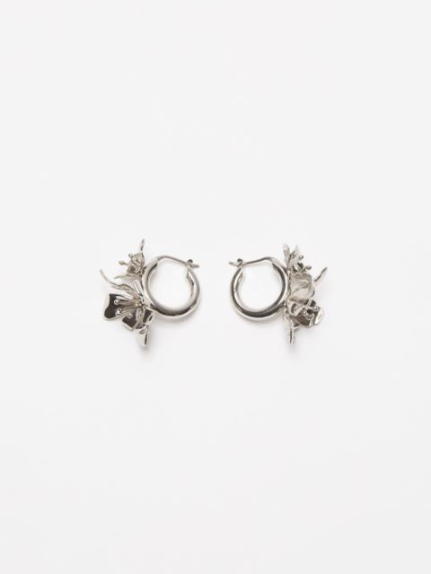 Acne Studios Flower hoop earrings - Silver/transparent