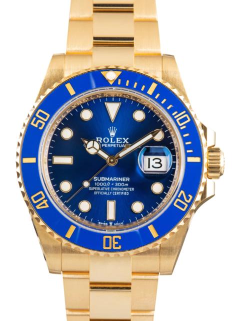 ROLEX Used Rolex Submariner 18k Yellow Gold Ref 126618LB Blue Ceramic Dial