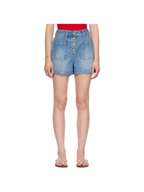 Valentino Blue Patch Pocket Denim Shorts