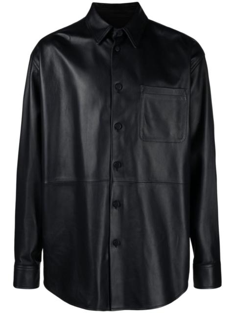 panelled lambskin overshirt