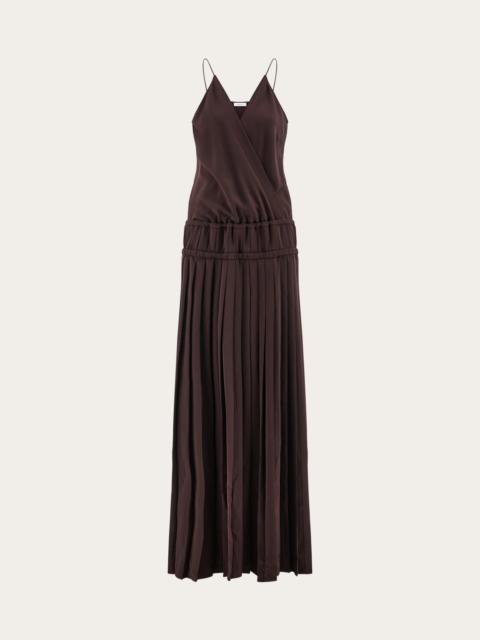 FERRAGAMO Long dress with pleated skirt