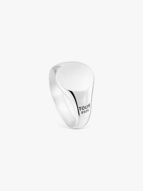 TOUS Aged silver Signet ring with round motif TOUS Man