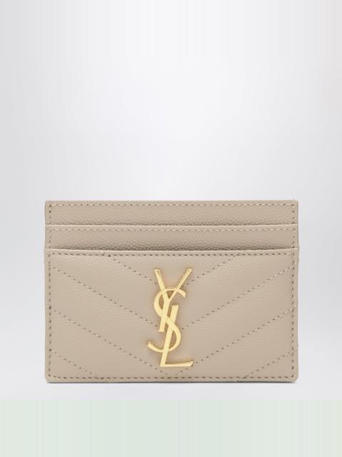 SAINT LAURENT Beige Cassandre card holder