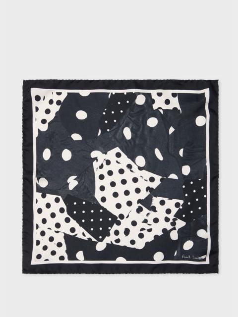 Paul Smith Black 'Patchwork Polka Dot' Silk Pocket Square