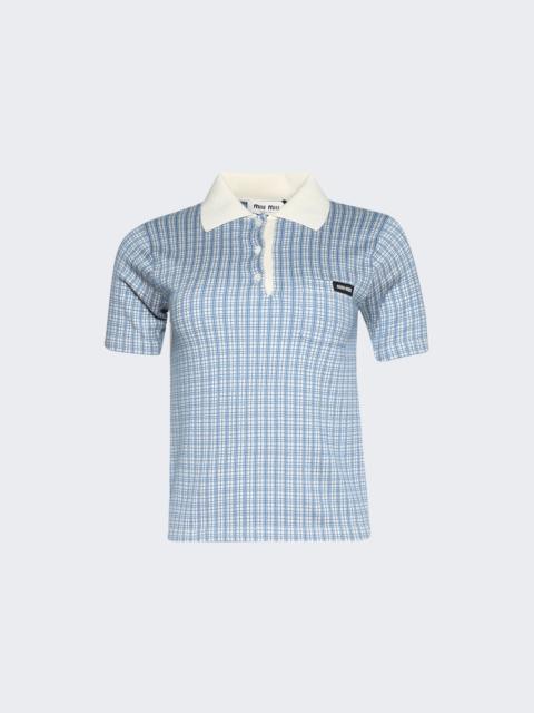 Miu Miu Check Polo Top Pervinca