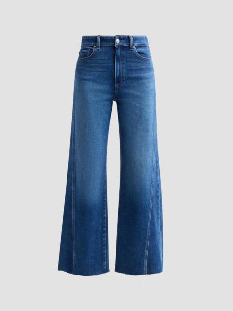 PAIGE Women's Anessa Twisted Outseam High-Rise Wide-Leg Jeans - Hollyhock