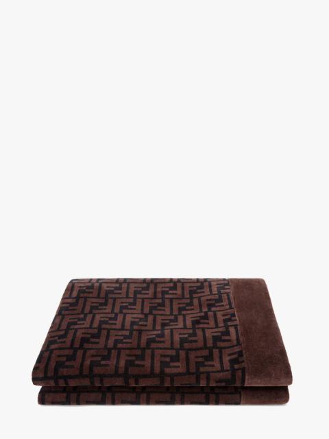 FENDI Brown cotton beach towel