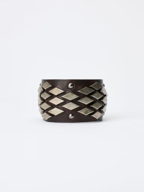 Our Legacy Abstract Snake Bracelet Oily Brown Cowhide