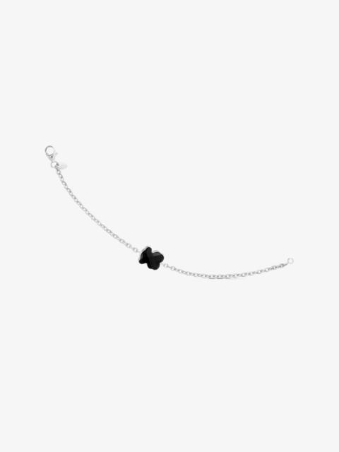 TOUS Silver TOUS Color Bracelet with faceted onyx