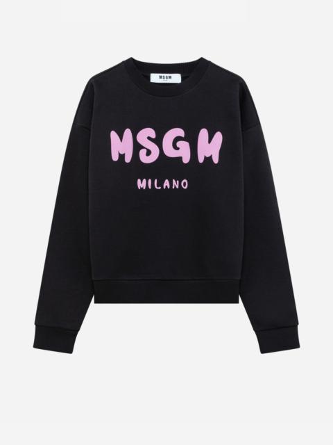 MSGM Crew-neck sweatshirt with brushed logo