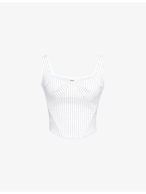 House of CB Selma Striped Stretch-Woven Top