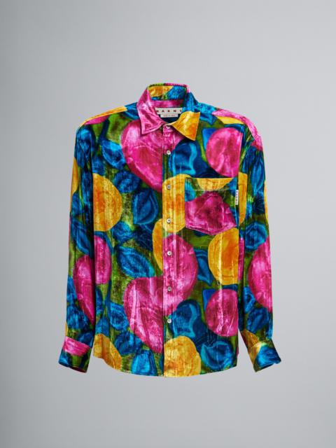 Marni SPRING RITE PRINT CRINKLED VELVET SHIRT