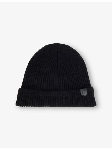 TOM FORD Branded-Tab Ribbed Cashmere Beanie Hat