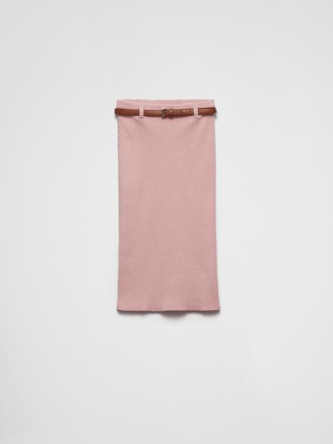 Prada Ribbed cotton skirt