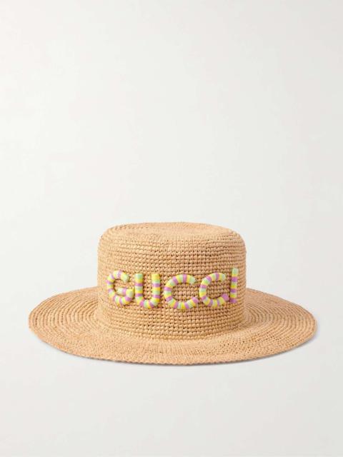 Embroidered straw hat