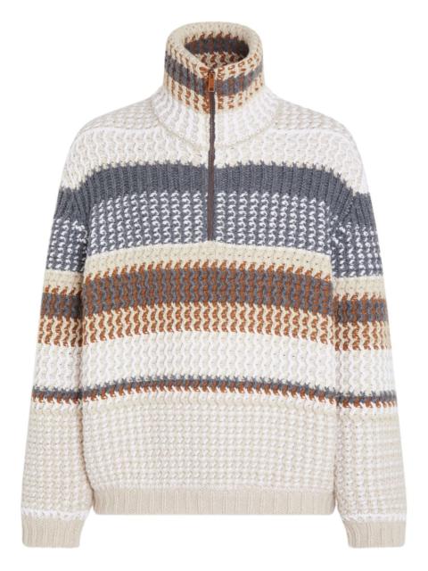 ZEGNA Oasi high-neck striped sweater