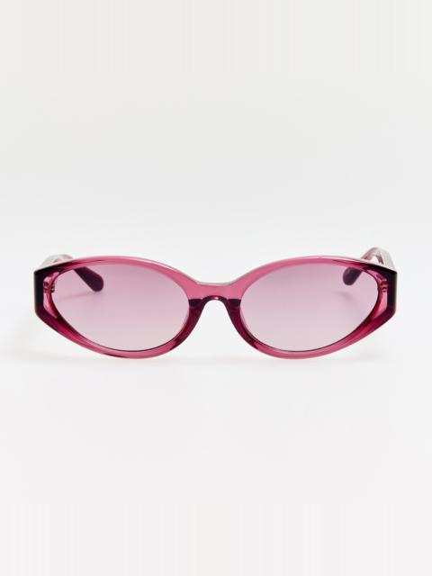 LINDA FARROW Lyra Sunglasses in Wine
