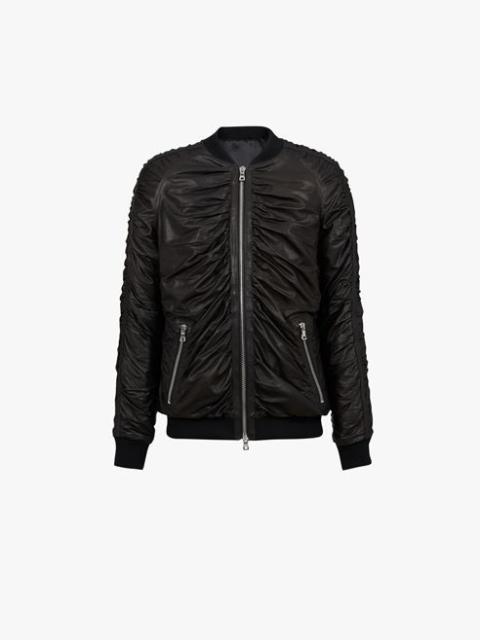 Balmain Black leather bomber jacket