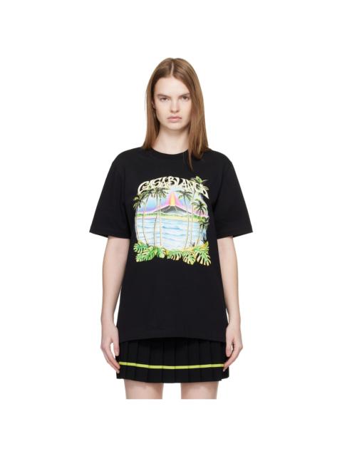 CASABLANCA Black Volcano Short Sleeve T‑shirt
