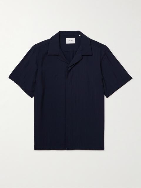 NN07 Hank 5971 Camp-Collar TENCEL™ Modal-Blend Seersucker Shirt