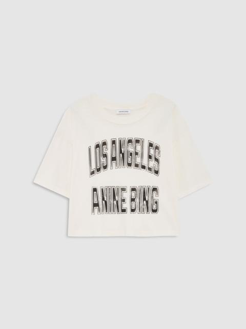ANINE BING Johnny Cropped Tee - Cream