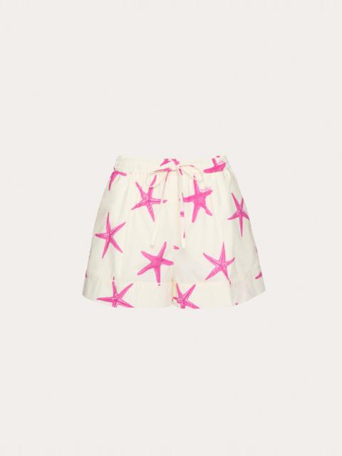 ショーツ VALENTINO PRINTED POPLIN VALENTINO GARAVANI ESCAPE SHORTS VALENTINO GARAVANI Logo-printed cotton-poplin shorts