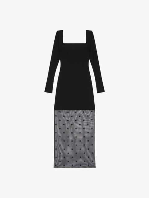 Givenchy LONG DRESS IN BI-MATERIAL 4G PATTERN