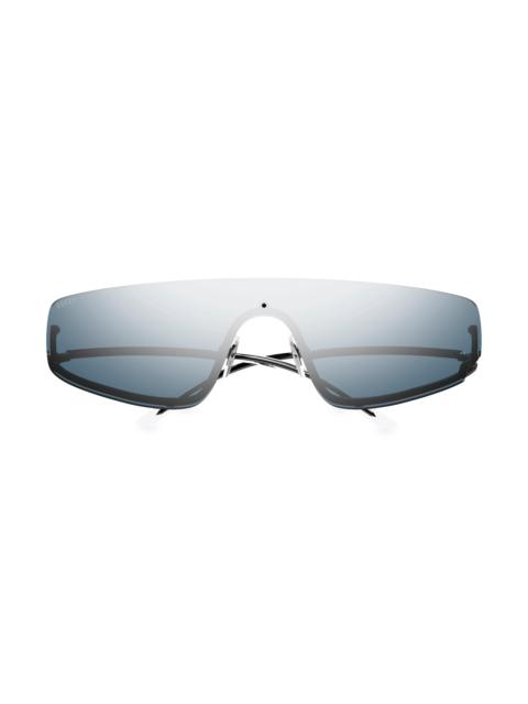 GUCCI Women's Tom 99MM Shield Sunglasses - Black Grey Mirror