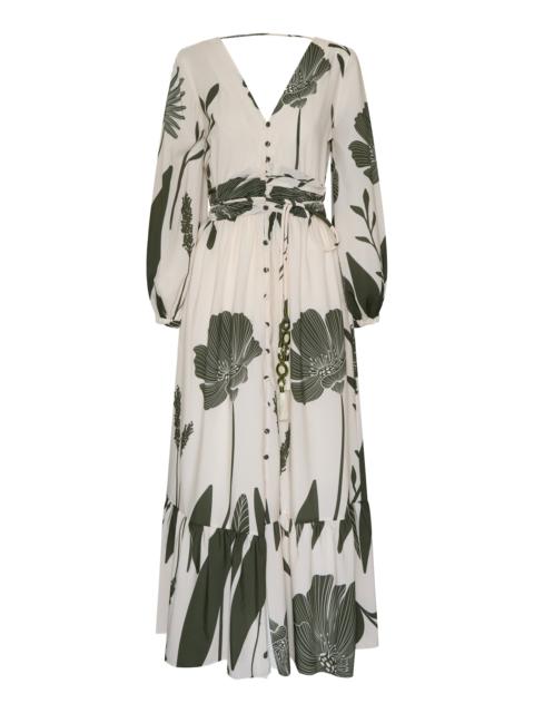 ANDRES OTALORA Encanto del Sur Belted Floral Maxi Dress print