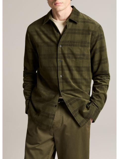 Vince Hamilton Plaid Cotton Corduroy Button-Front Shirt