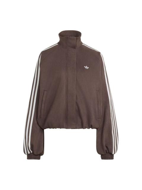 adidas (WMNS) adidas Adilenium Season 6 Faux Suede Track Top Asia Sizing 'Aurora Coffee' LH1921