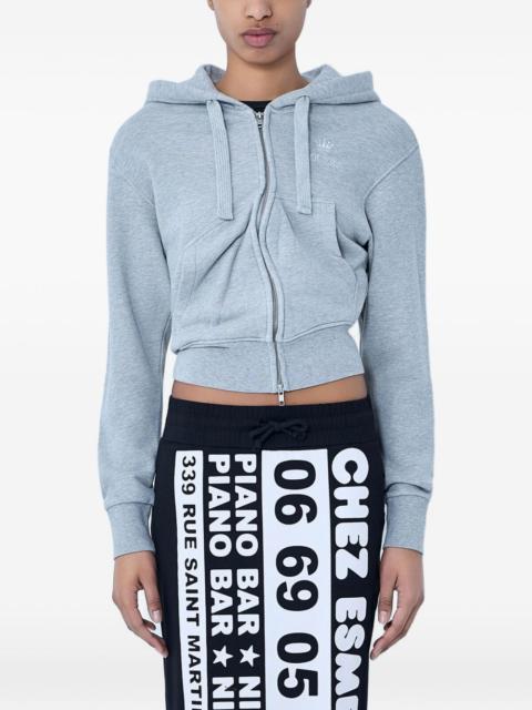 VAQUERA Twisted zip-up cotton hoodie