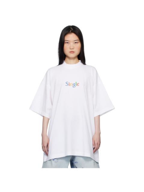 VETEMENTS White 'Single' Oversized T-shirt