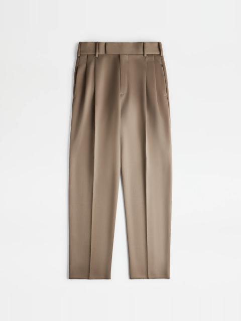 Tod's CARROT PANTS IN WOOL - BEIGE