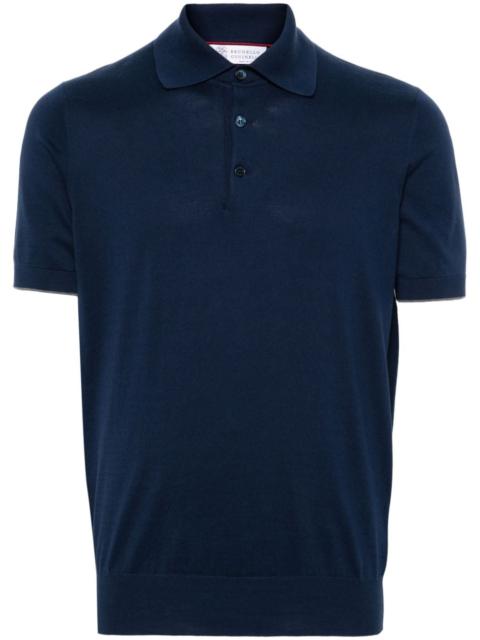 Brunello Cucinelli contrasting-trim cotton polo shirt