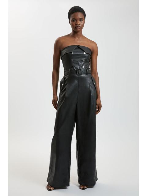 KAREN MILLEN Faux Leather Trench Bandeau Jumpsuit