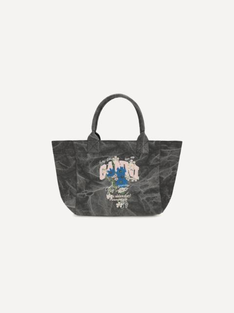 GANNI Medium trapeze flower-print Shopping Bag