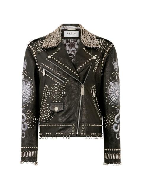 PHILIPP PLEIN studded biker jacket