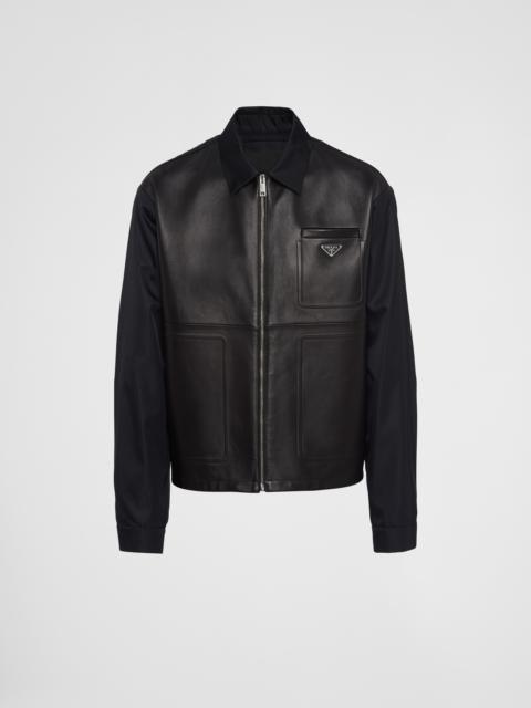Re-Nylon and leather jacket