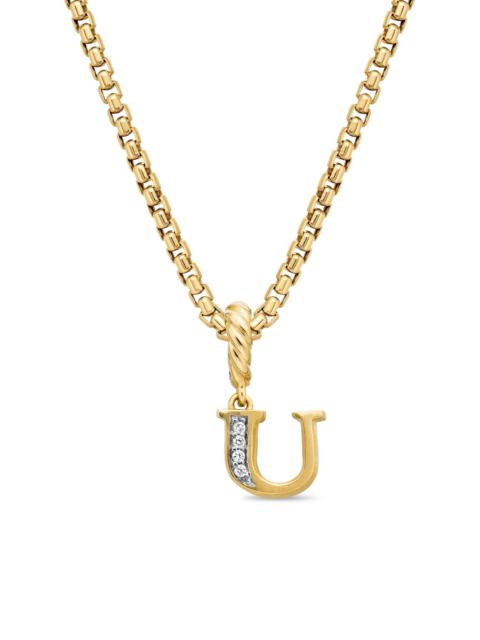 DAVID YURMAN Women's Pavé Initial Pendant in 18K Yellow Gold - Initial U