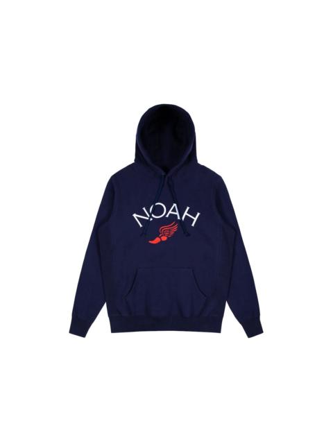 Noah Noah Winged Foot Embroidered Hoodie Evening Blue