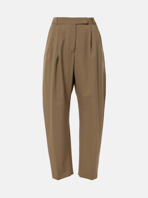 RÓHE High-rise virgin wool barrel-leg pants