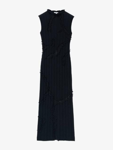 Alexander McQueen Distressed Detail Knit Midi Dress