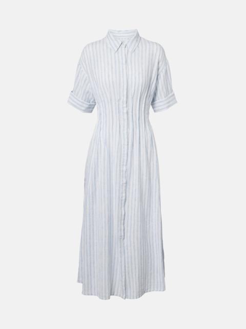 velvet Saron striped cotton and linen shirt dress
