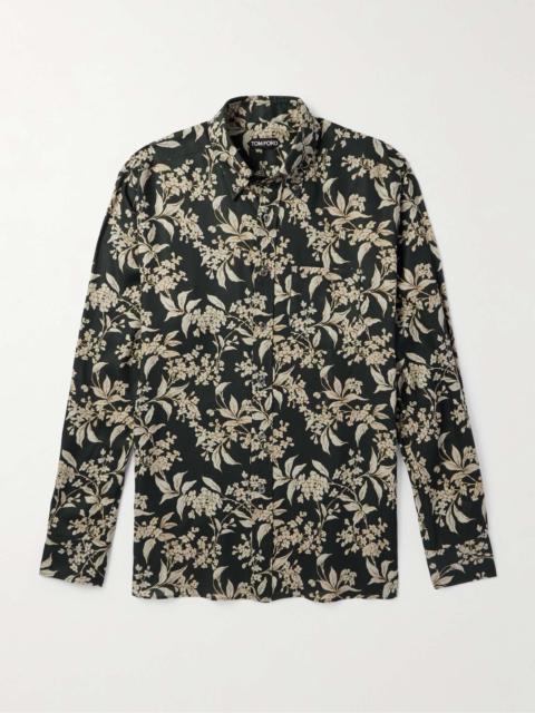 TOM FORD Keith Button-Down Collar Floral-Print Lyocell-Twill Shirt
