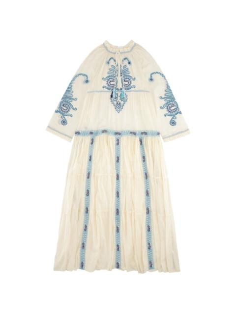 FORTELA embroidery tassel dress