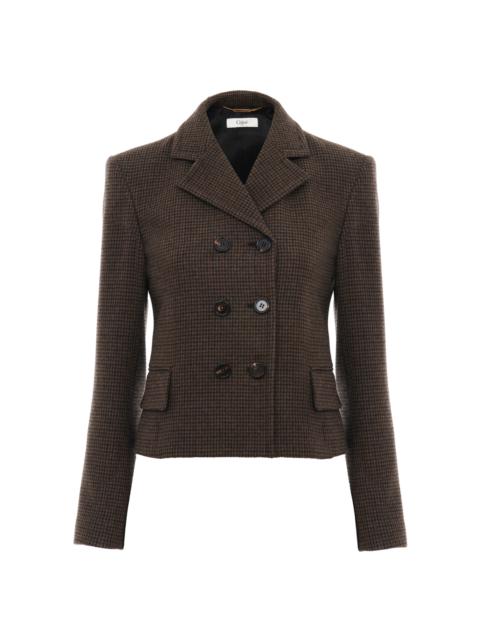 Chloé Wool Houndstooth Blazer brown
