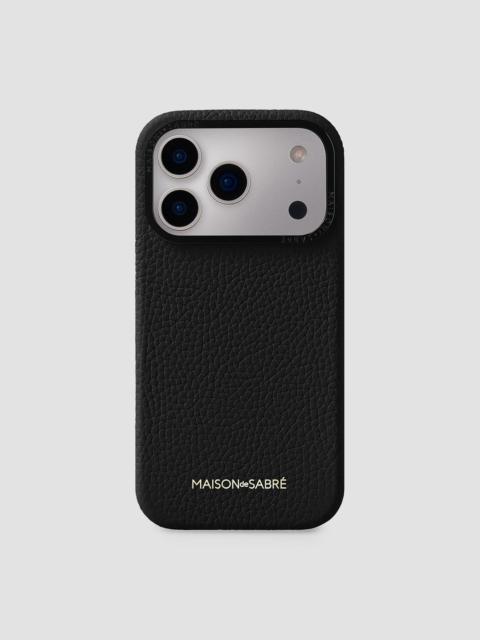 MAISON de SABRÉ Leather Phone Case (iPhone 18 Pro) - Black Caviar