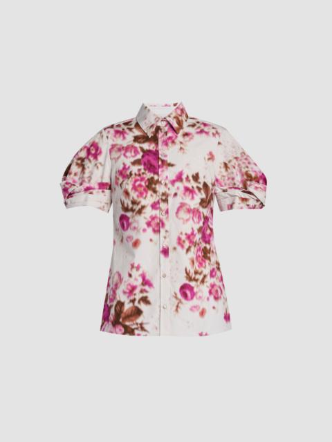 Erdem FLORAL PRINT COTTON SHORT SLEEVE SHIRT